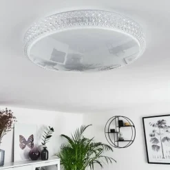 Plafonnier Suno LED Transparent, Blanc, 1 lumière, Télécommandes