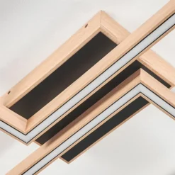 Plafonnier Surisultana LED Bois clair, Noir, 2 lumières