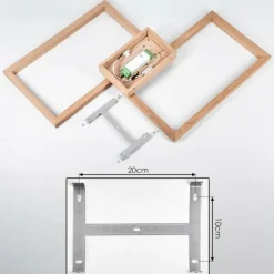 Plafonnier Surisultana LED Bois clair, Noir, 2 lumières