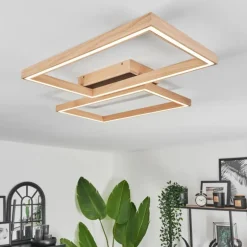 Plafonnier Surisultana LED Bois clair, Noir, 2 lumières