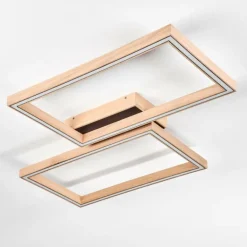 Plafonnier Surisultana LED Bois clair, Noir, 2 lumières