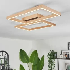 Plafonnier Surisultana LED Bois clair, Noir, 2 lumières