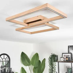 Plafonnier Surisultana LED Bois clair, Noir, 2 lumières