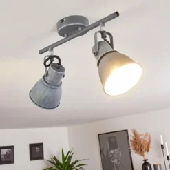 Plafonnier Susu Gris, 2 lumières