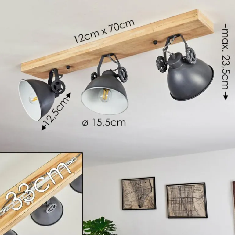 Plafonnier Svanfolk Bleu, Brun, Gris, Blanc, 3 lumières