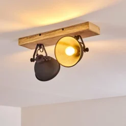 Plafonnier Svanfolk Bois clair, 2 lumières