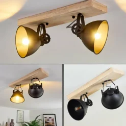 Plafonnier Svanfolk Bois clair, 2 lumières