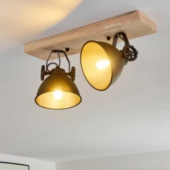 Plafonnier Svanfolk Bois clair, 2 lumières