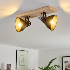 Plafonnier Svanfolk Bois clair, 2 lumières