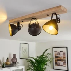 Plafonnier Svanfolk Bois clair, Noir, 3 lumières