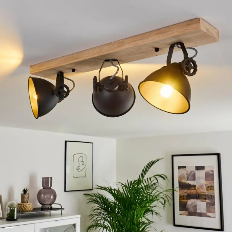 Plafonnier Svanfolk Bois clair, Noir, 3 lumières