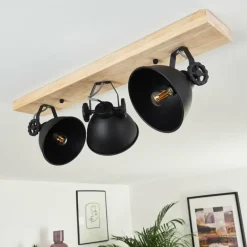 Plafonnier Svanfolk Bois clair, Noir, 3 lumières