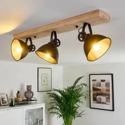 Plafonnier Svanfolk Bois clair, Noir, 3 lumières