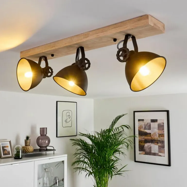 Plafonnier Svanfolk Bois clair, Noir, 3 lumières