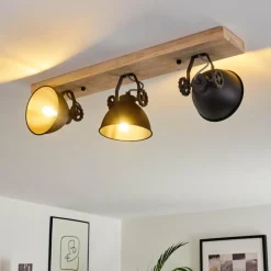 Plafonnier Svanfolk Bois clair, Noir, 3 lumières