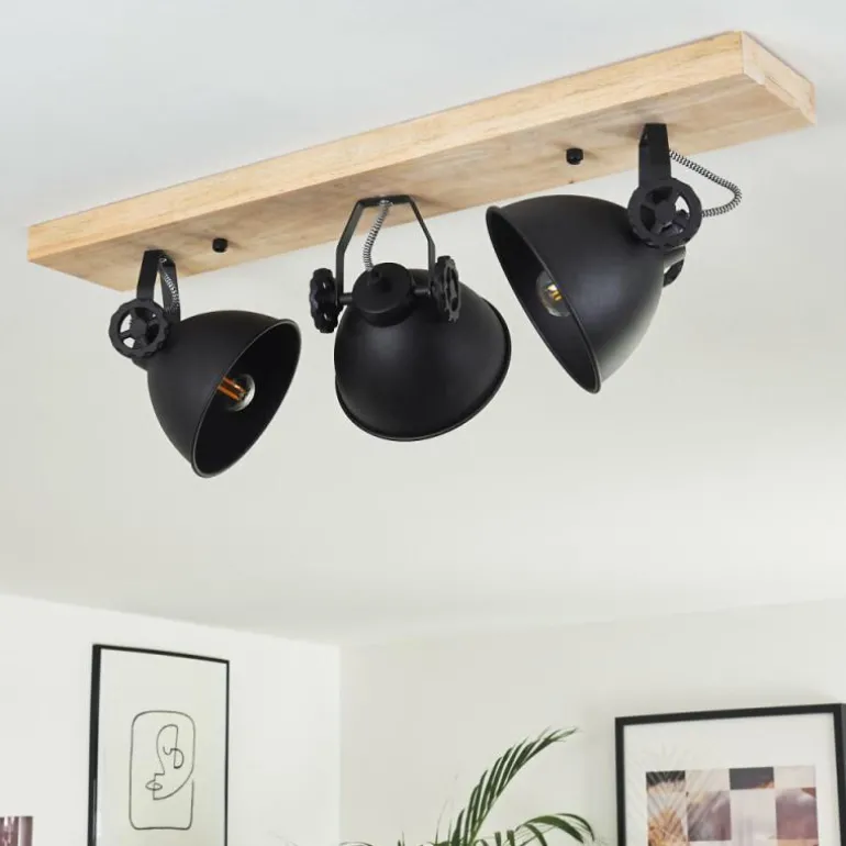 Plafonnier Svanfolk Bois clair, Noir, 3 lumières
