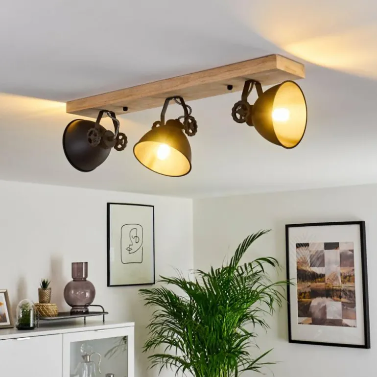 Plafonnier Svanfolk Bois clair, Noir, 3 lumières