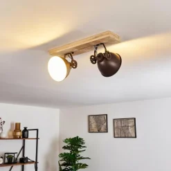 Plafonnier Svanfolk Brun, Noir, Blanc, 2 lumières