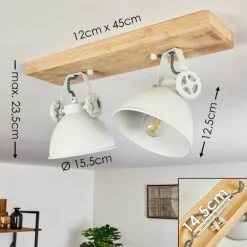 Plafonnier Svanfolk Brun, Blanc, 2 lumières