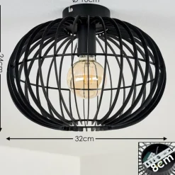 Plafonnier Svensbyn Noir, 1 lumière