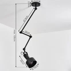 Plafonnier Tablazos Noir, 1 lumière