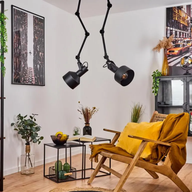 Plafonnier Tablazos Noir, 2 lumières