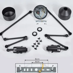 Plafonnier Tablazos Noir, 2 lumières