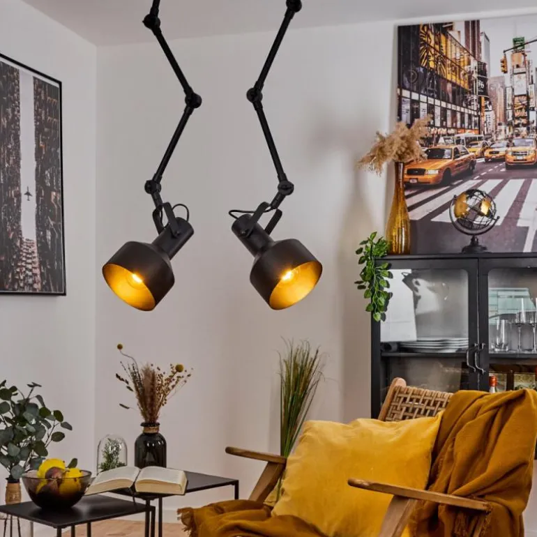 Plafonnier Tablazos Noir, 2 lumières