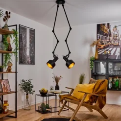 Plafonnier Tablazos Noir, 2 lumières