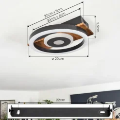 Plafonnier Taboneira LED Noir, 1 lumière