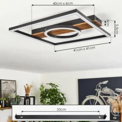 Plafonnier Taboneira LED Noir, 1 lumière