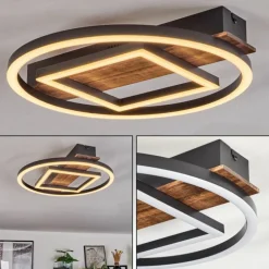 Plafonnier Taboneira LED Noir, 1 lumière