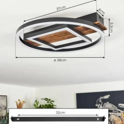 Plafonnier Taboneira LED Noir, 1 lumière