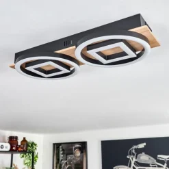 Plafonnier Taboneira LED Écru, Noir, 2 lumières