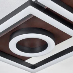 Plafonnier Taboneira LED Brun foncé, Noir, 2 lumières