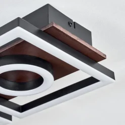 Plafonnier Taboneira LED Brun foncé, Noir, 2 lumières