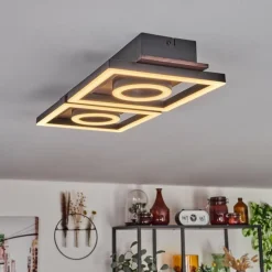 Plafonnier Taboneira LED Brun foncé, Noir, 2 lumières