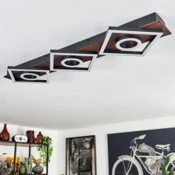 Plafonnier Taboneira LED Brun foncé, Noir, 3 lumières