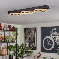 Plafonnier Taboneira LED Brun foncé, Noir, 3 lumières