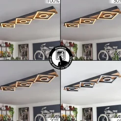 Plafonnier Taboneira LED Écru, Noir, 3 lumières