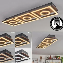 Plafonnier Taboneira LED Brun foncé, Noir, 3 lumières