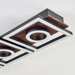 Plafonnier Taboneira LED Brun foncé, Noir, 3 lumières