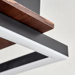 Plafonnier Taboneira LED Brun foncé, Noir, 3 lumières