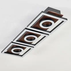 Plafonnier Taboneira LED Brun foncé, Noir, 3 lumières