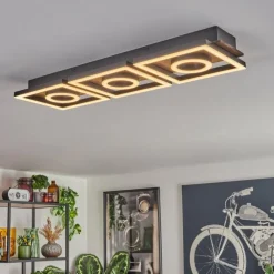 Plafonnier Taboneira LED Brun foncé, Noir, 3 lumières