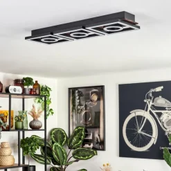 Plafonnier Taboneira LED Brun foncé, Noir, 3 lumières