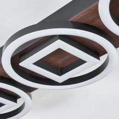 Plafonnier Taboneira LED Brun foncé, Noir, 3 lumières