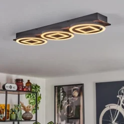 Plafonnier Taboneira LED Brun foncé, Noir, 3 lumières