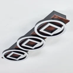 Plafonnier Taboneira LED Brun foncé, Noir, 3 lumières