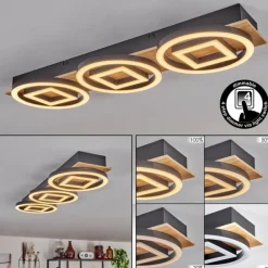 Plafonnier Taboneira LED Écru, Noir, 3 lumières